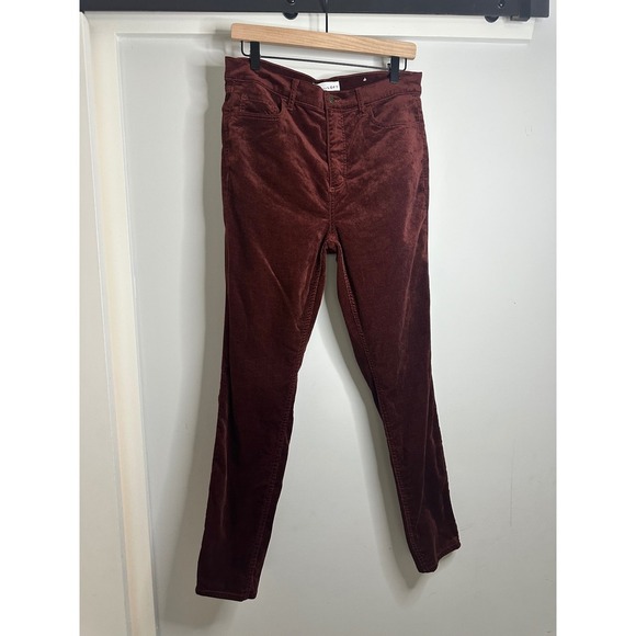 LOFT Women's Corduroy Pants Size 29/8 Burgundy High Rise Casual Trousers - Picture 1 of 5